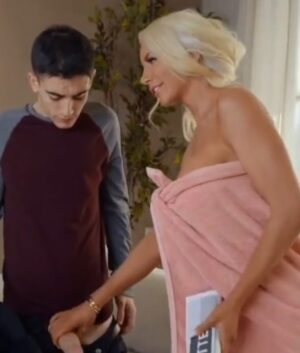 Nicolette Sheaandjordi,Seduces Him In Her Lingerie